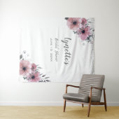 Elegant Dusky Roos Silver Glitter Vrijgezellenfees Wandkleed (In Situ (horizontaal))