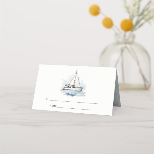 Elegant Dusky zeilboot Yacht zeillandschap bruilof (Achterkant)