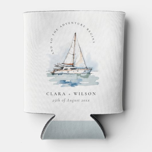 Elegant Dusky zeilboot Yacht zeillandschap bruilof Blikjeskoeler (Voorkant)