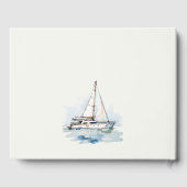 Elegant Dusky zeilboot Yacht zeillandschap bruilof Gastenboek (Achterkant)