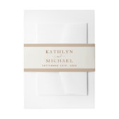 Elegant Dusty Beige Modern Typography Wedding Uitnodigingen Wikkel (Voorkant Voorbeeld)