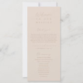 Elegant Dusty Beige Pink Wedding Ceremony Programm (Voorkant)
