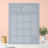 Elegant Dusty Blauw Script Monogram Bruiloft Seat Acryl Bord (Huwelijk)