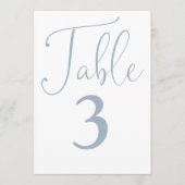 Elégant Dusty Bleu Simple Grand Numéro De Table (Devant)