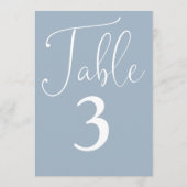 Elégant Dusty Bleu Simple Grand Numéro De Table (Dos)