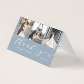 Elégant Dusty Blue 3 Photo Collage Merci (Front)