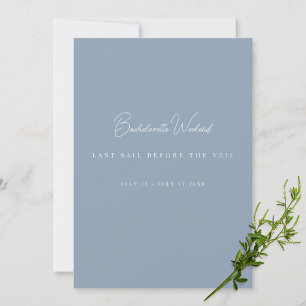 Elegant Dusty Blue Bachelorette Weekend Kaart