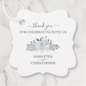 Elegant Dusty Blue Boho Rozen bruiloft dank u Bedankjes Labels (Voorkant)