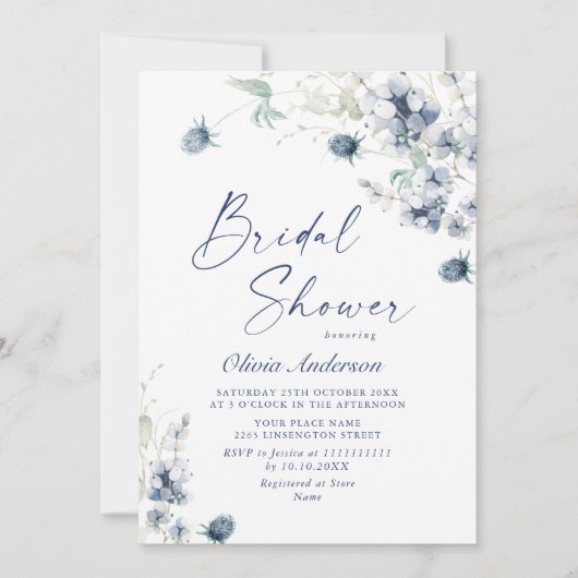 Elegant Dusty Blue Boho Winter VRIJGEZELLENFEEST Kaart (Voorkant)