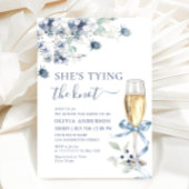 Elegant Dusty Blue Boho Winter Vrijgezellenfeest Kaart