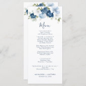 Elegant Dusty Blue Botanical Greenery Wedding Menu (Voorkant / Achterkant)