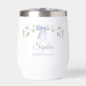 Elégant Dusty Blue Bow Nom Bridesmaid Proposition (Avant)