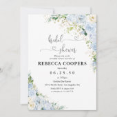 Elegant Dusty Blue Bridal Shower Invitation (Devant)