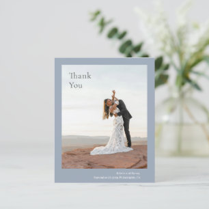 Elégant Dusty Blue Budget Mariage Carte de remerci