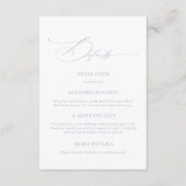 Elégant Dusty Blue Calligraphy Mariage carte détai (Devant)
