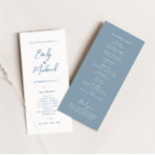 Élégant Dusty Blue Calligraphy Programme de mariag