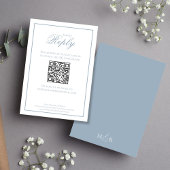 Elegant Dusty Blue Calligraphy Script RSVP Kaartje