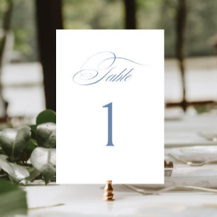 Elegant Dusty Blue Calligraphy Wedding Kaart