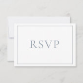Elegant Dusty Blue Classic Script RSVP (Voorkant)