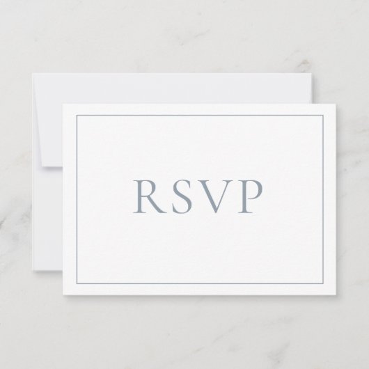 Elegant Dusty Blue Classic Script RSVP (Voorkant)