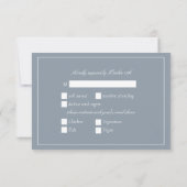 Elegant Dusty Blue Classic Script RSVP (Achterkant)