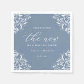 Elegant Dusty Blue Classic Wedding Servet (Voorkant)