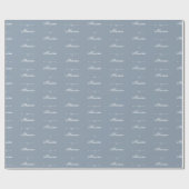 Elegant Dusty blue custom script naam chic Cadeaupapier (Vlak)
