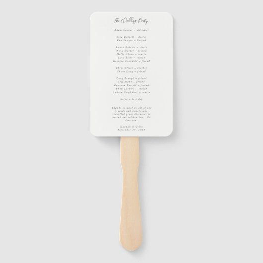 Elegant Dusty Blue en Roos Floral Swag Programme Handwaaier (Achterkant)