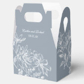 Elegant Dusty Blue en White Floral Favor Box Bedankdoosjes (Geopend)