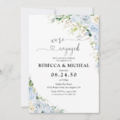 Elegant Dusty Blue Engagement Party Invitation (Devant)