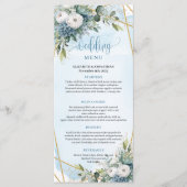 Elegant Dusty Blue Eucalyptus Floral Wedding Menu (Voorkant)