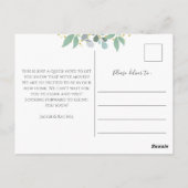 Elegant Dusty Blue Eucalyptus Moving Announge Briefkaart (Achterkant)