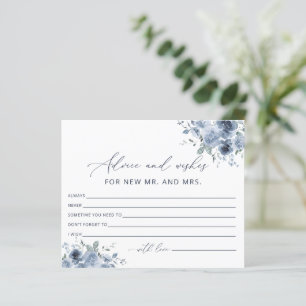 Elegant Dusty Blue Floral Advies en Wensen Kaarten