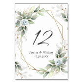 Elegant Dusty Blue Floral Foliage Wedding Kaart (Achterkant)