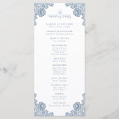 Elegant Dusty Blue Floral Lace Wedding Programma (Achterkant)