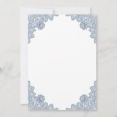 Elegant Dusty Blue Floral Lace Wedding Save The Date (Achterkant)