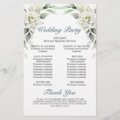 Élégant Dusty Blue Floral Mariage programme de cér (Dos)