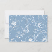 Elegant Dusty Blue Floral QR Code Wedding RSVP  (Dos)