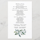 Elegant Dusty Blue Floral Rustic Wedding Programs (Achterkant)