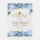 Élégant Dusty Blue Floral Victorian Shower de Mari (Recto)