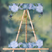 Élégant Dusty Blue Floral Victorian Shower de Mari (Neutre)