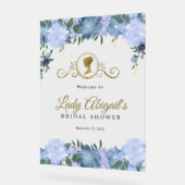 Élégant Dusty Blue Floral Victorian Shower de Mari (Angle)