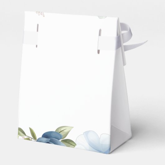 Elegant Dusty Blue Floral Weddenschap Bedankt Bedankdoosjes (Achterkant)