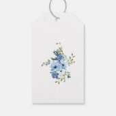 Elegant Dusty Blue Floral Wedding Gift Label Cadeaulabel (Achterkant)