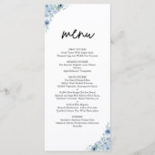 Elegant Dusty Blue Floral Wedding Menu (Voorkant)