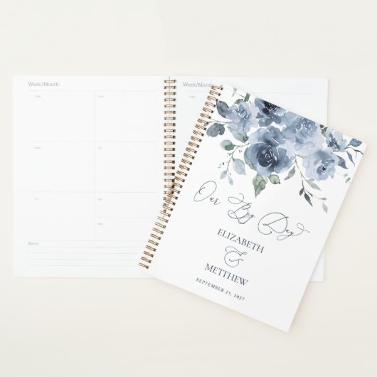 Elegant Dusty Blue Floral Wedding Planner (Display)