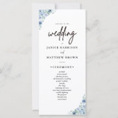 Elegant Dusty Blue Floral Wedding Programme (Voorkant)