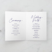 Elegant Dusty Blue Floral Wedding Programme Bedankkaart (Binnen)