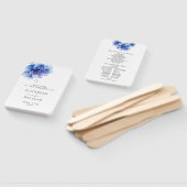 Elegant Dusty Blue Floral Wedding Programme Handwaaier (Niet-gemonteerd)