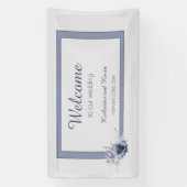 Elegant Dusty Blue Floral Wedding Spandoek (Verticaal)